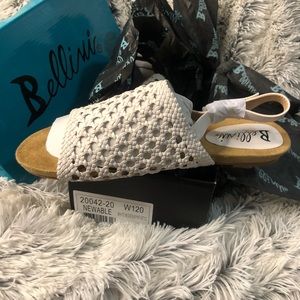 NWT Bellini Newable ankle strap sandal white size 12 W